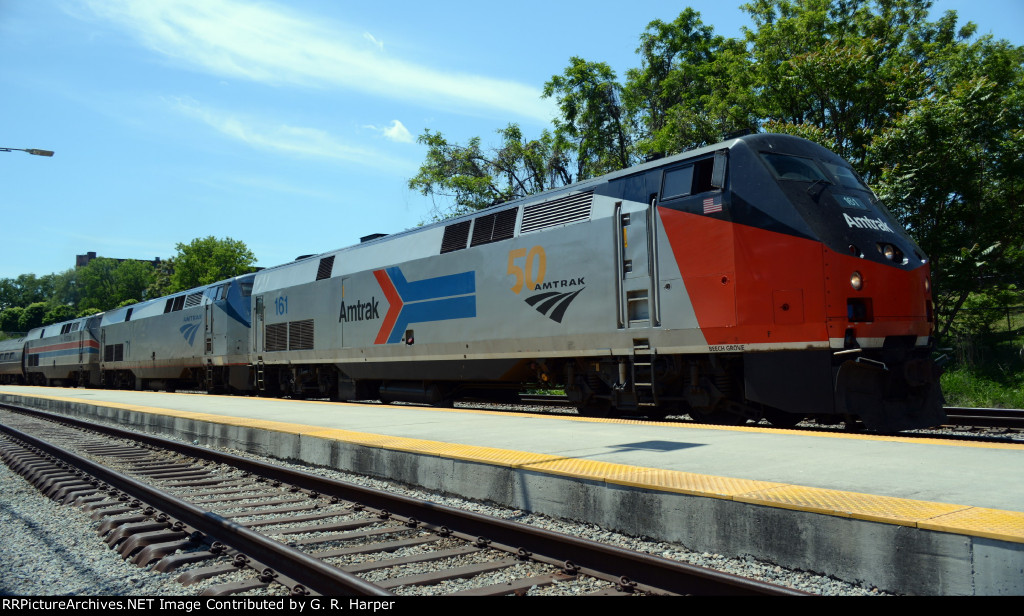 A late Amtrak #20 with units 161, 71 and 130